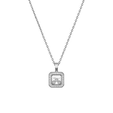 Halsschmuck, Weißgold, Chopard Happy Diamonds Icons Anhänger mit Halskette