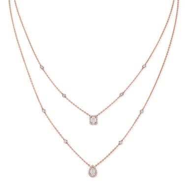 Halsschmuck, Roségold, Messika My Twin 2 Rows Collier