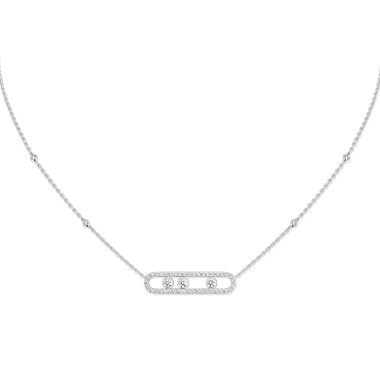         Weißgold, Halsschmuck, Messika Move Classique Pavé Halskette