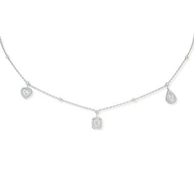         Weißgold, Halsschmuck, Messika My Twin Trio 3 x 0.15 Karat