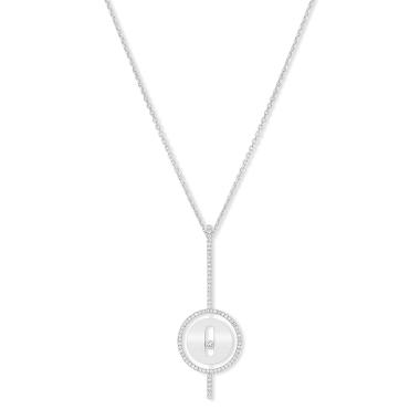 Halsschmuck, Weißgold, Messika Lucky Move Arrow Collier