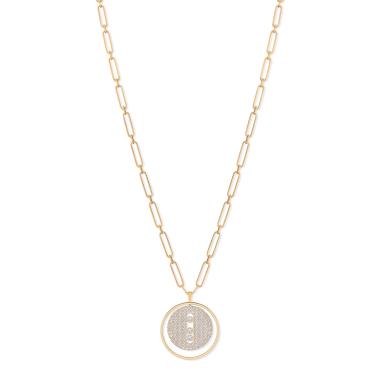 Halsschmuck, Gelbgold, Messika Lucky Move Long Pavé GM Collier