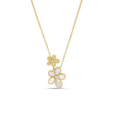         Gelbgold, Halsschmuck, Roberto Coin Jasmine Anhänger mit Halskette 