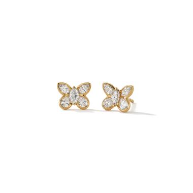 Ohrringe, Rotgold, Hans D. Krieger Butterfly Ohrstecker