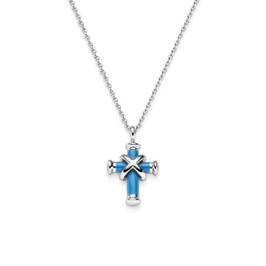 Halsschmuck, Weißgold, Leo Wittwer Leo Wittwer Kreuz Mini mit Kette