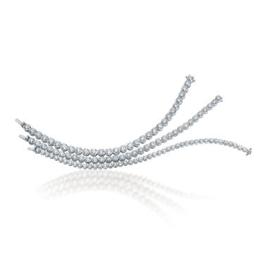 Armschmuck, Weißgold, Heinz Mayer Brillantarmband in Krappenfassung