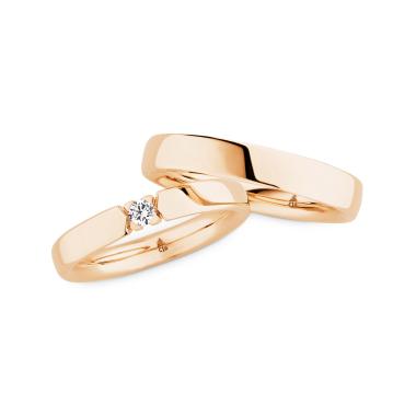 Ringe, Roségold, Christian Bauer Trauring-Set