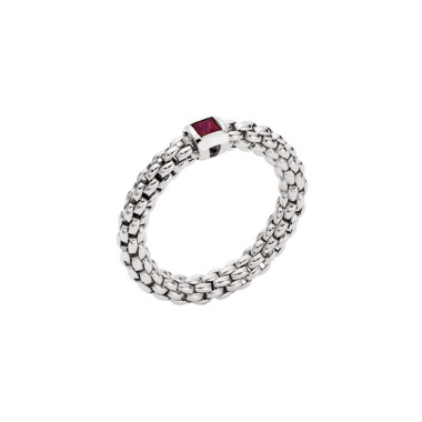 Ringe, Weißgold, FOPE Souls Flex'it Ring mit Rubin