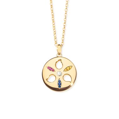 Halsschmuck, Gelbgold, Tamara Comolli SAND DOLLAR Anhänger large 'Candy'