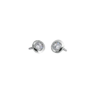 Ohrringe, Weißgold, Heinz Mayer Solitairohrstecker 0.20 ct.