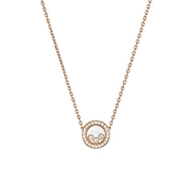 Halsschmuck, Roségold, Chopard Happy Diamonds Icons Halskette