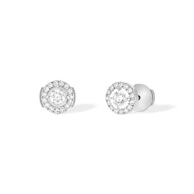 Ohrringe, Weißgold, Messika Joy Diamants Ronds X2 Ohrringe