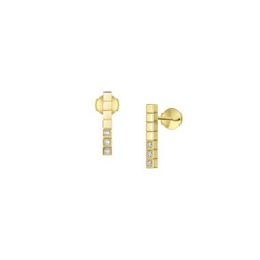 Ohrringe, Gelbgold, Chopard Ice Cube Ohrstecker