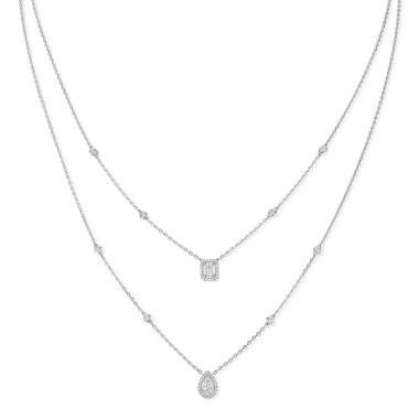         Weißgold, Halsschmuck, Messika My Twin 2 Rows Collier