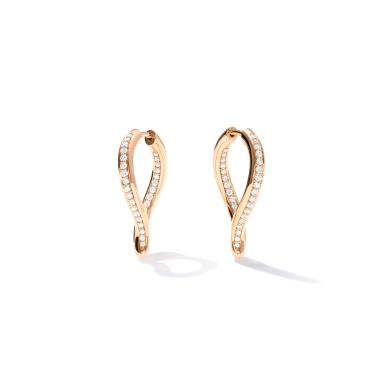 Ohrringe, Roségold, Tamara Comolli SIGNATURE Ohrringe Hoop Drop