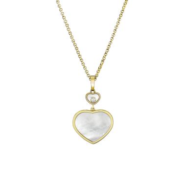 Halsschmuck, Gelbgold, Chopard Happy Hearts Anhänger mit Halskette