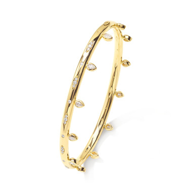        Gelbgold, Armschmuck, Tamara Comolli SIGNATURE Drop Armreif mit Diamanten