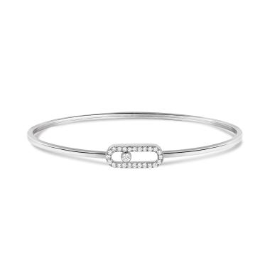 Armschmuck, Weißgold, Messika Move Uno Flex Armreif 