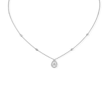 Halsschmuck, Weißgold, Messika Joy Diamant Poire Collier