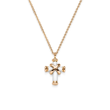 Halsschmuck, Roségold, Leo Wittwer Leo Wittwer Kreuz Mini mit Kette