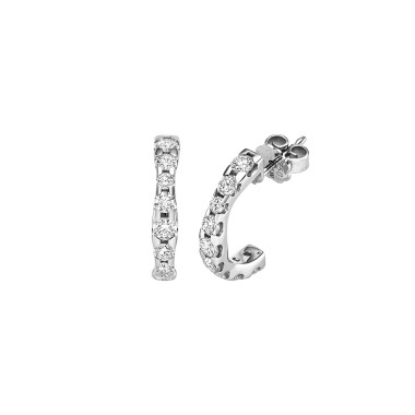         Weißgold, Ohrringe, Leo Wittwer Wave Creolen