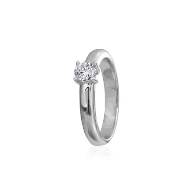 Ringe, Weißgold, Heinz Mayer Solitairring 0.50 ct.