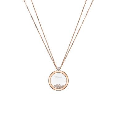 Halsschmuck, Roségold, Chopard Happy Diamonds Icons Anhänger mit Halskette
