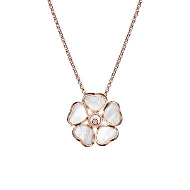 Halsschmuck, Roségold, Chopard Happy Hearts Flowers Halskette