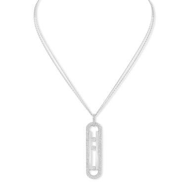 Halsschmuck, Weißgold, Messika Move 10th Diamantkette