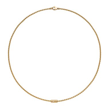 Halsschmuck, Gelbgold, FOPE Aria Halskette mit einem weißen Brillanten