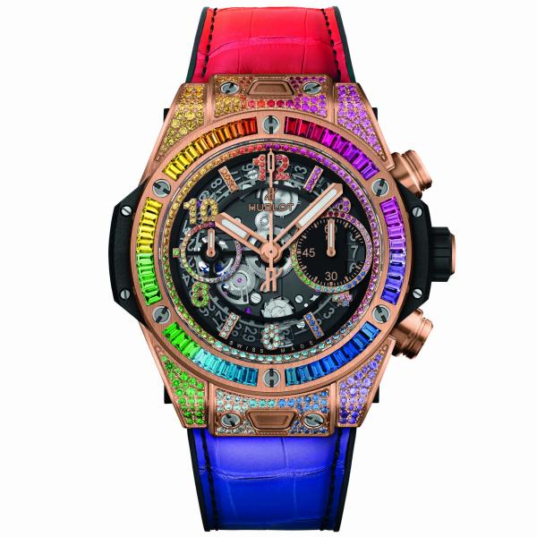 Unisex, Hublot Big Bang Unico King Gold Rainbow