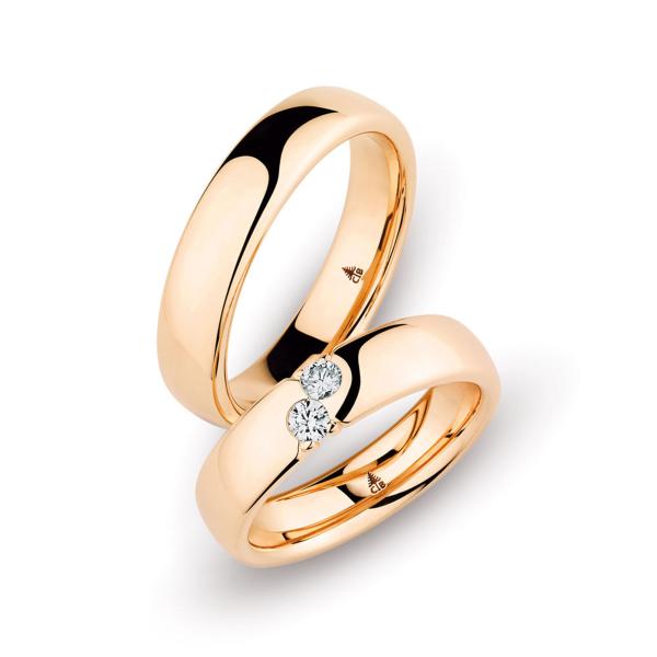 Ringe, Roségold, Christian Bauer Trauring-Set