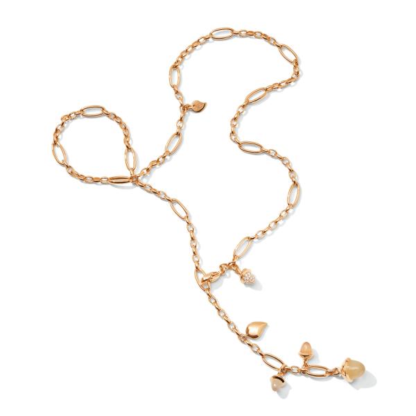 Tamara Comolli MIKADO Delicate Collier Camel mit Diamant Pavé  (Ref: N-M-Del51-Cam-p-rg)