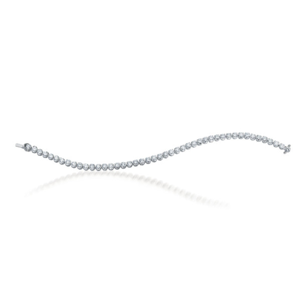         Weißgold, Armschmuck, Heinz Mayer Brillantarmband in Krappenfassung