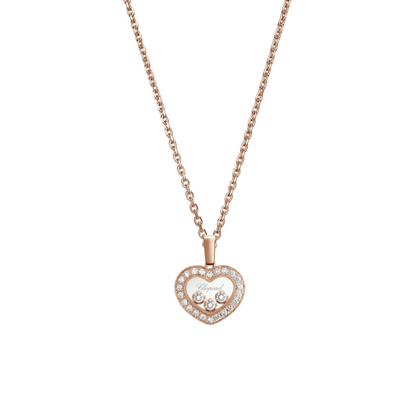         Roségold, Halsschmuck, Chopard Happy Diamonds Icons Anhänger mit Halskette