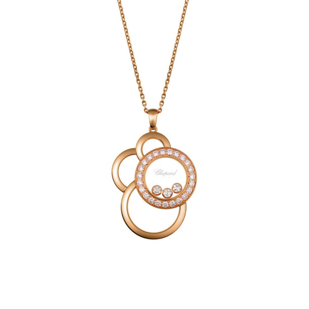         Roségold, Halsschmuck, Chopard Happy Diamonds Anhänger mit Halskette
