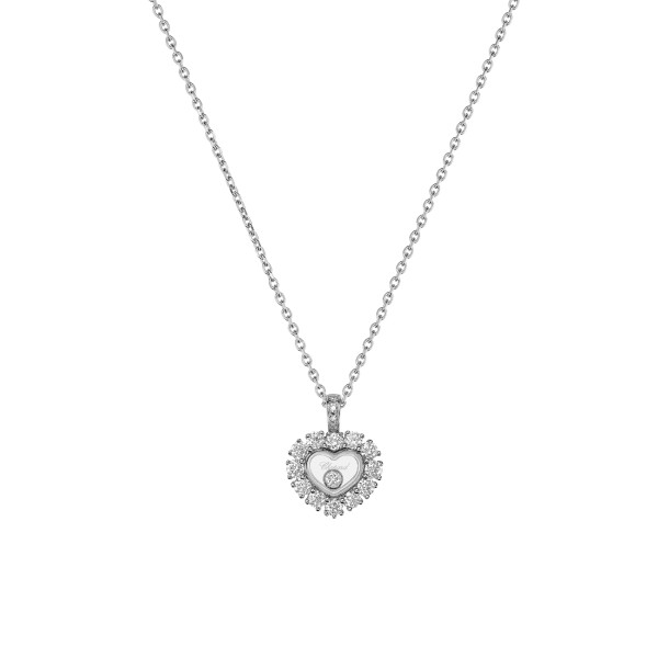         Weißgold, Halsschmuck, Chopard Happy Diamonds Icons Joaillerie Anhänger mit Halskette