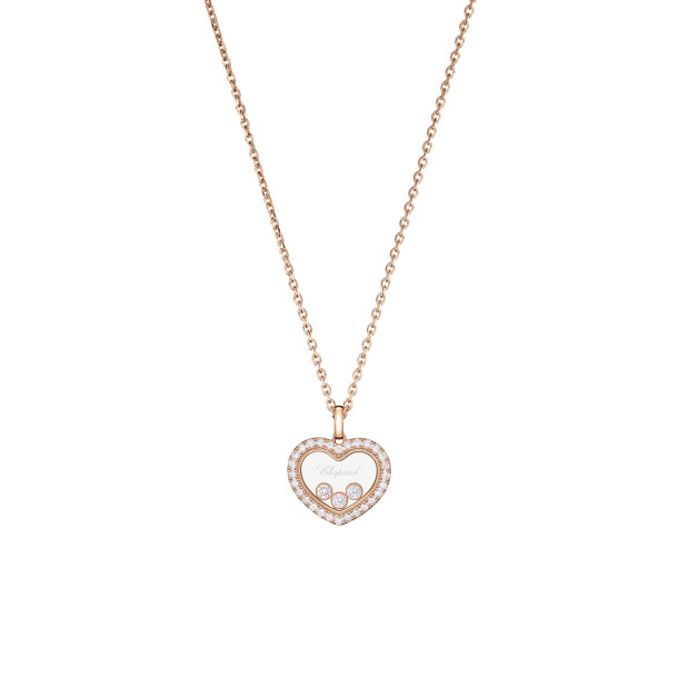         Roségold, Halsschmuck, Chopard Happy Diamonds Icons Anhänger mit Halskette