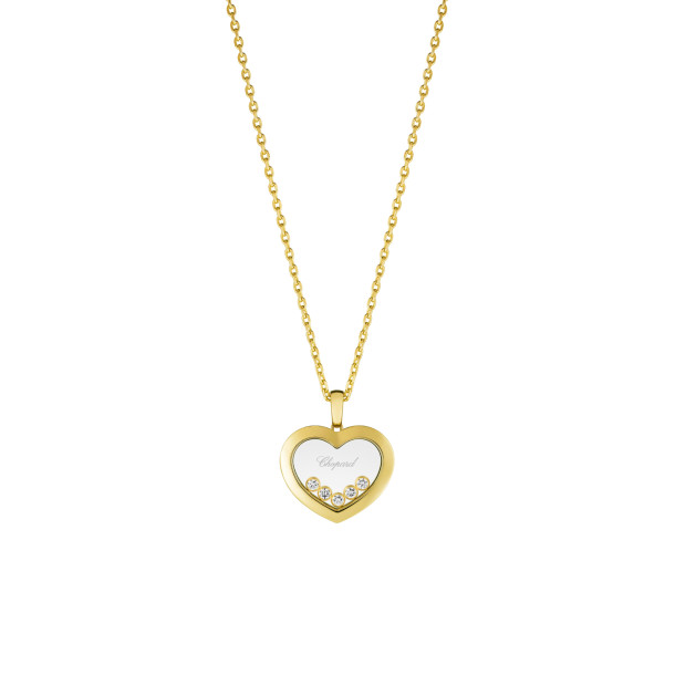         Gelbgold, Halsschmuck, Chopard Happy Diamonds Icons Anhänger mit Halskette
