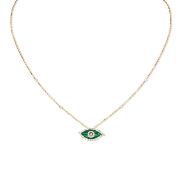         Gelbgold, Halsschmuck, Messika Lucky Eye Malachit Halskette