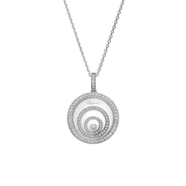         Weißgold, Halsschmuck, Chopard Happy Spirit Anhänger mit Halskette