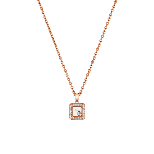         Roségold, Halsschmuck, Chopard Happy Diamonds Icons Anhänger mit Halskette