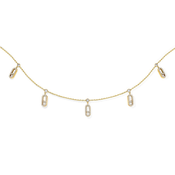         Gelbgold, Halsschmuck, Messika Move Uno Choker Kette mit Quasten