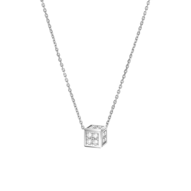         Weißgold, Halsschmuck, Chopard Ice Cube Be Cube Anhänger mit Halskette