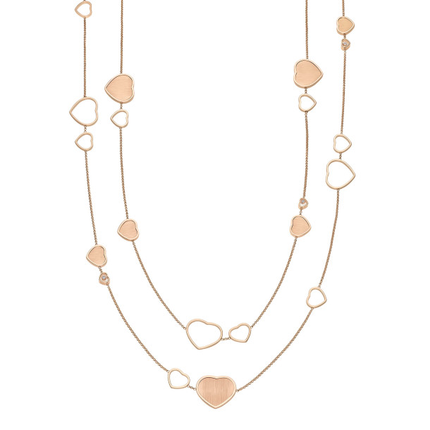         Roségold, Halsschmuck, Chopard Happy Hearts Golden Hearts Halskette