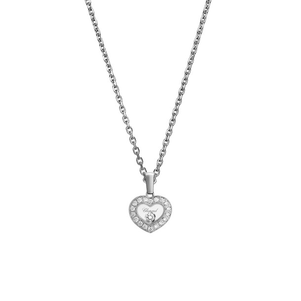         Weißgold, Halsschmuck, Chopard Happy Diamonds Icons Anhänger mit Halskette