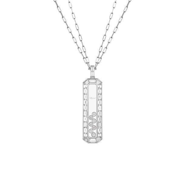         Weißgold, Halsschmuck, Chopard Happy Diamonds Icons Joaillerie Anhänger mit Halskette