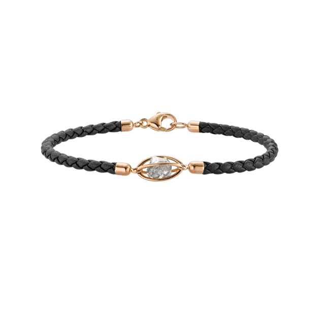 Armband mit Diamanten Schwarz Rosegold